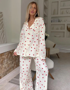 Amarie – Heart print pajama set – Long sleeve top and pants