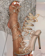 Apolline – Embellished design – Butterfly rhinestone heels