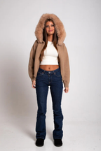 Aurélinne – Luxe detail – Faux fur hooded cardigan