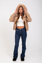 Aurélinne – Luxe detail – Faux fur hooded cardigan