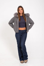 Aurélinne – Luxe detail – Faux fur hooded cardigan