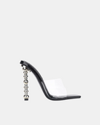 Belladonna – Transparent design – Pearl-accented mule heels