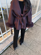 Bellavène – Elegant silhouette – Belted faux fur coat