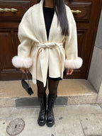 Bellavène – Elegant silhouette – Belted faux fur coat