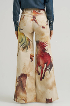 Calila – Wild horse print – Flared denim trousers