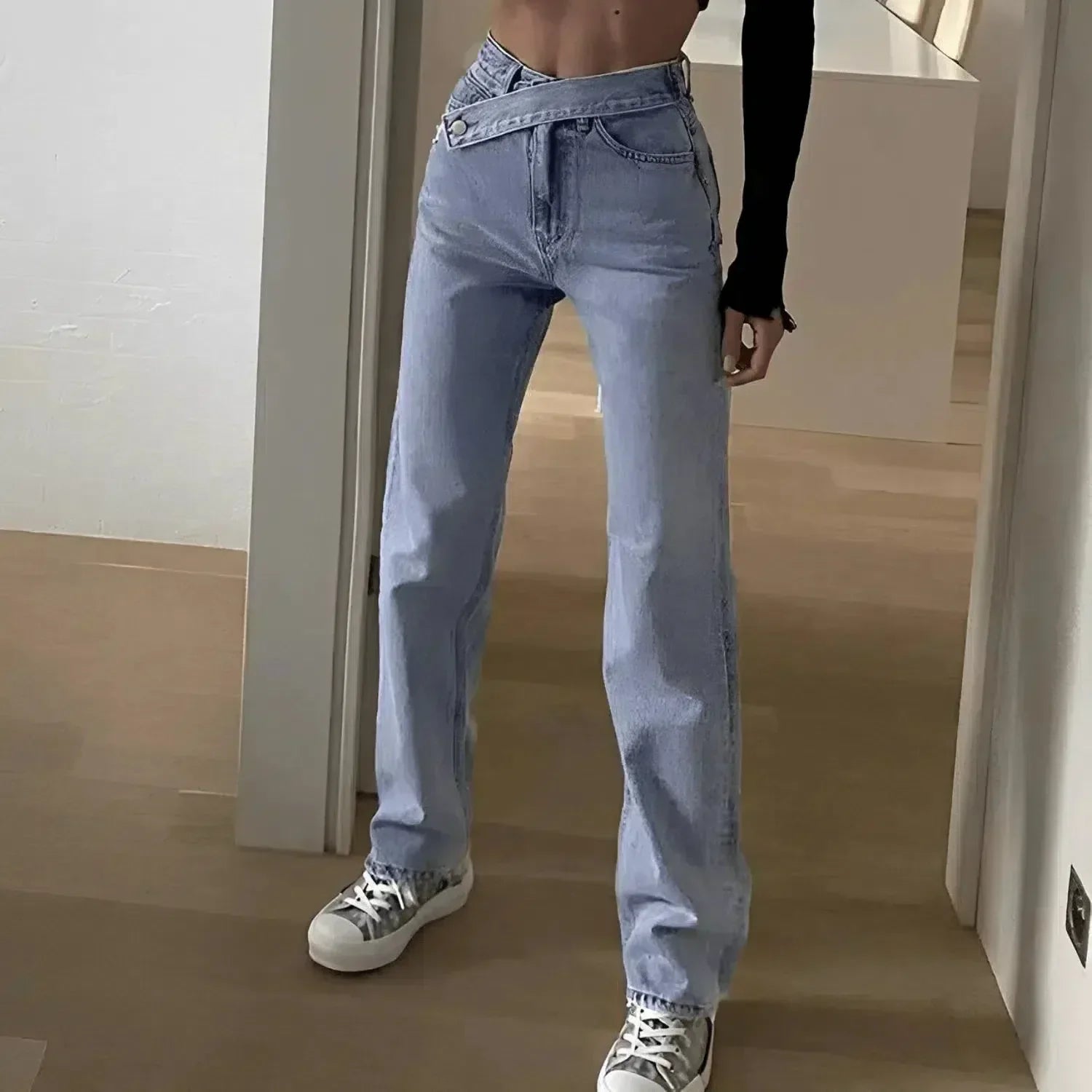 Casila – Asymmetrische sluiting – Rechte jeans