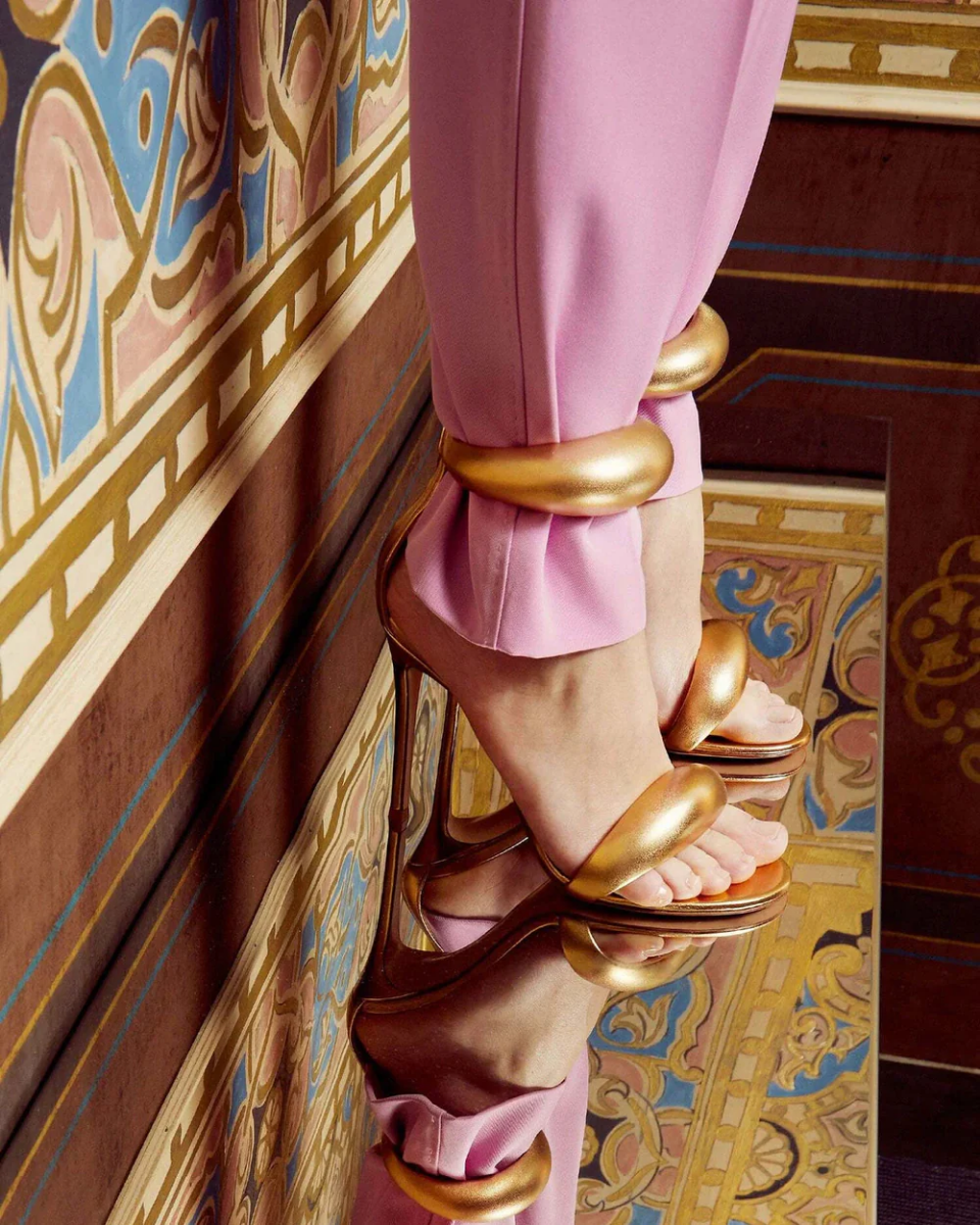 Clémence – Stiletto design – Puffy ankle strap heels