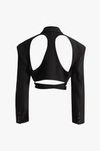 Fausto – Strong-shoulder design – Cutout blazer