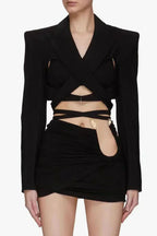Fausto – Strong-shoulder design – Cutout blazer