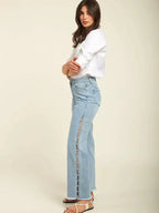 Giuliana – Pearl embellished – Wide leg jeans