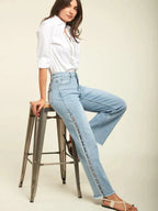 Giuliana – Pearl embellished – Wide leg jeans