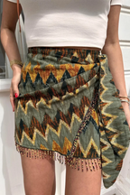 Ida – Unique design – Printed knot mini skirt