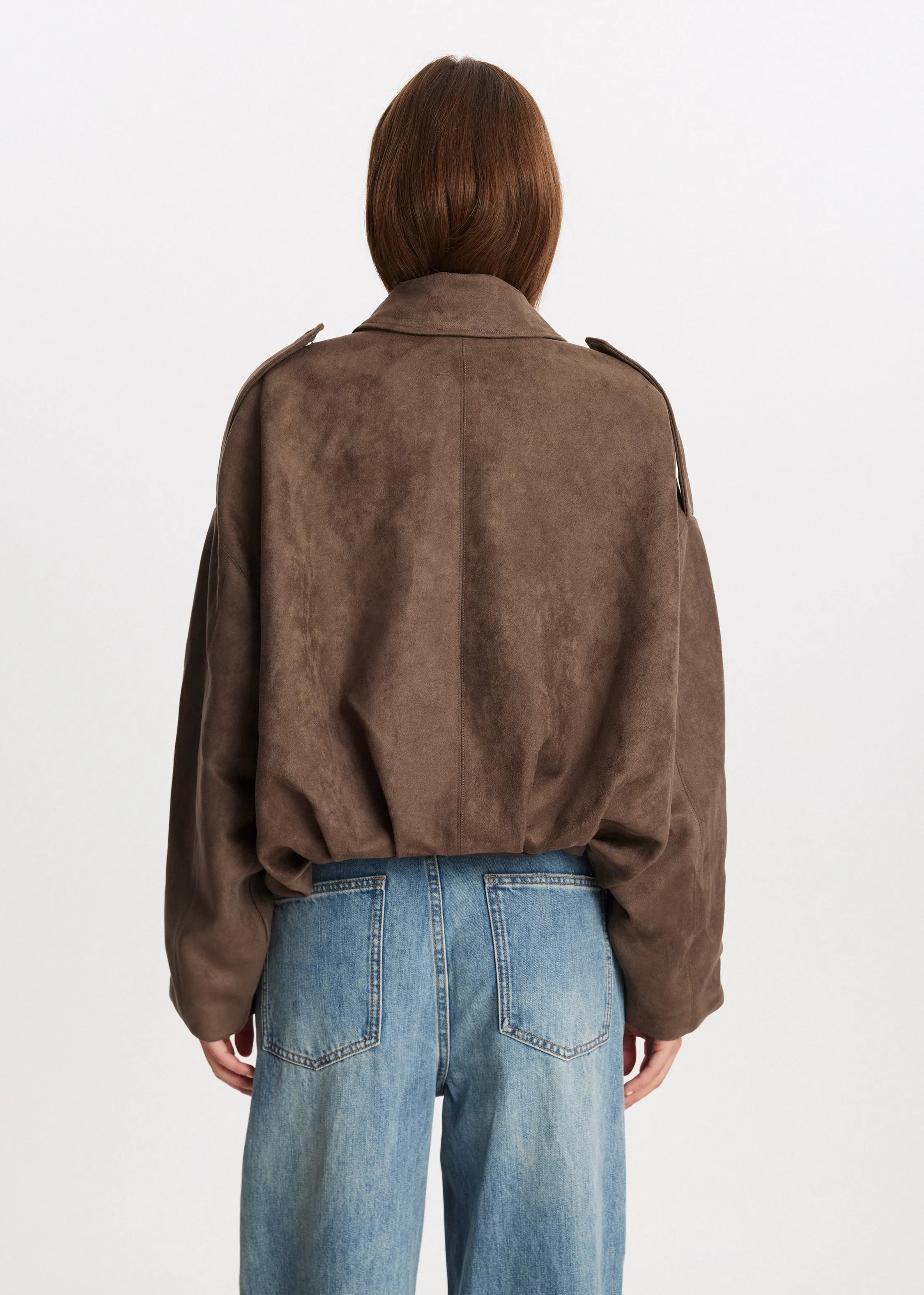 Kendra – Cropped suede jacket – Oversized fit