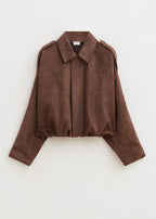 Kendra – Cropped suede jacket – Oversized fit