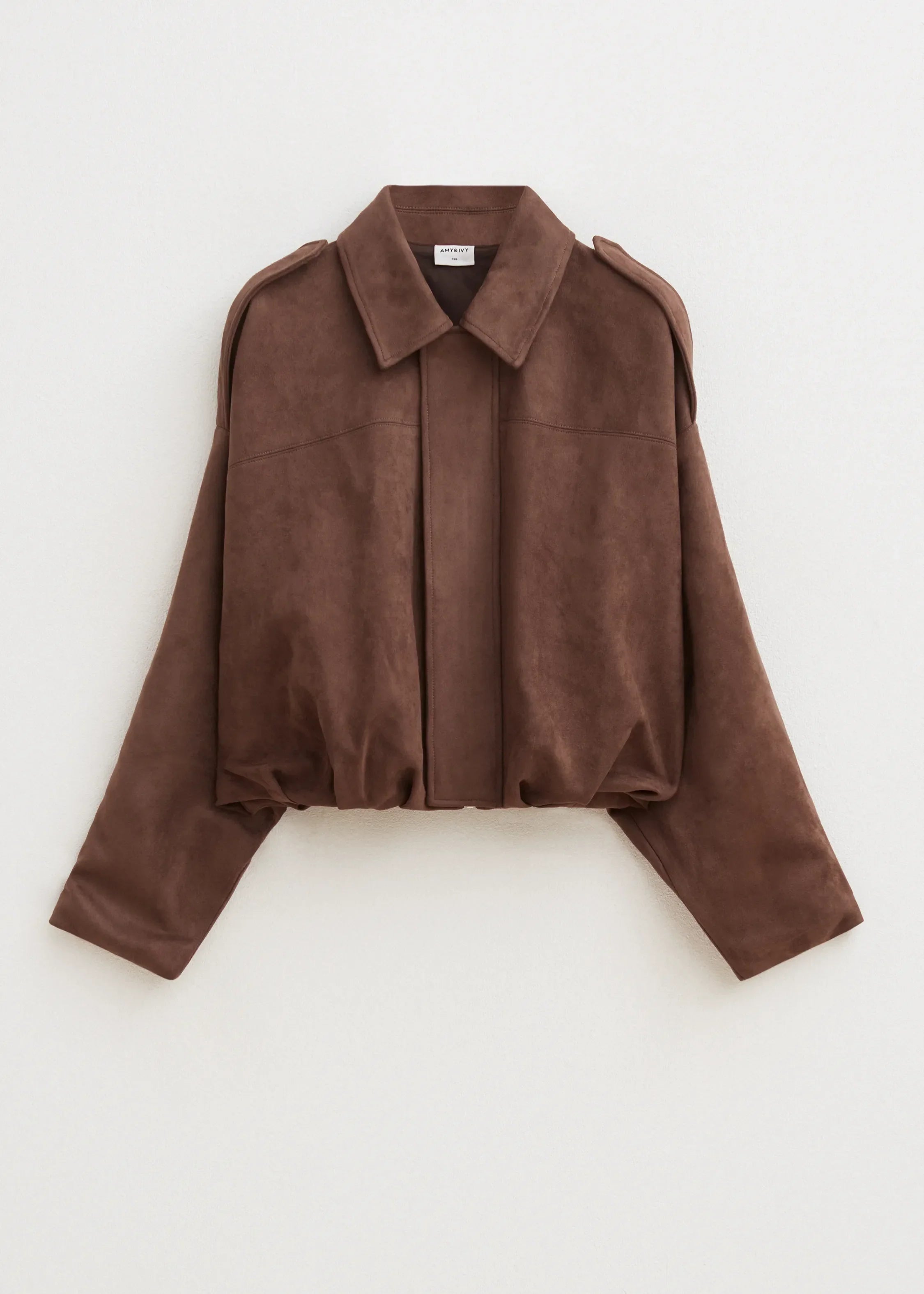 Kendra – Cropped suede jacket – Oversized fit