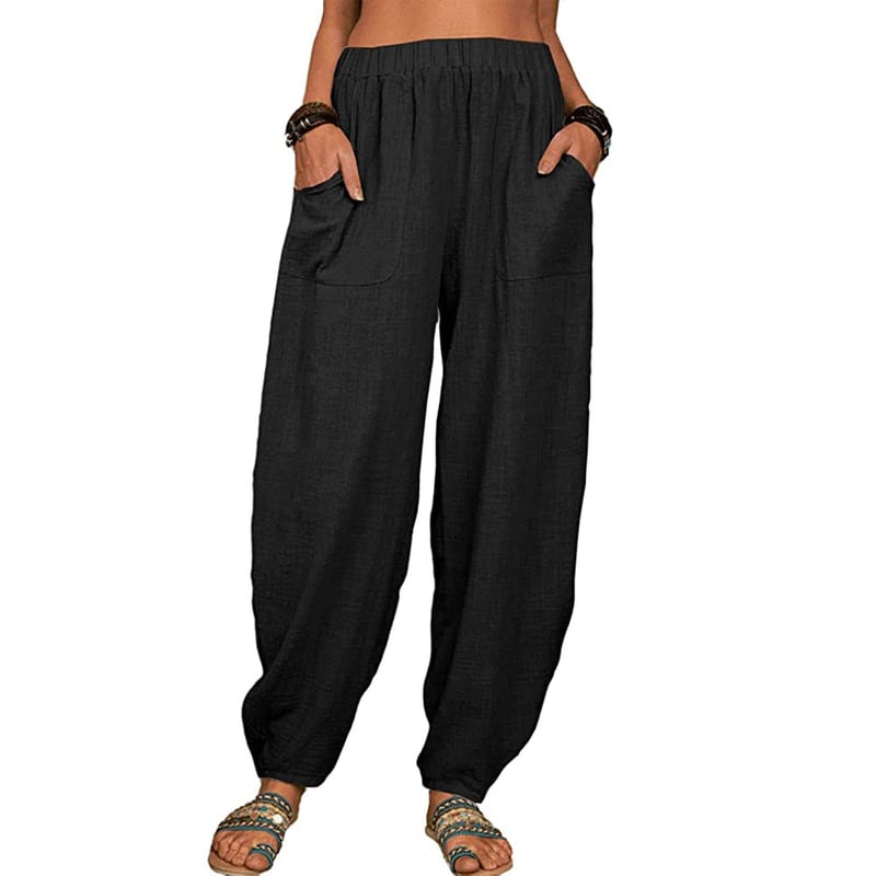 Leona – Relaxed linen blend – Wide leg trousers