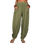 Leona – Relaxed linen blend – Wide leg trousers