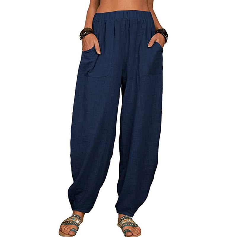 Leona – Relaxed linen blend – Wide leg trousers