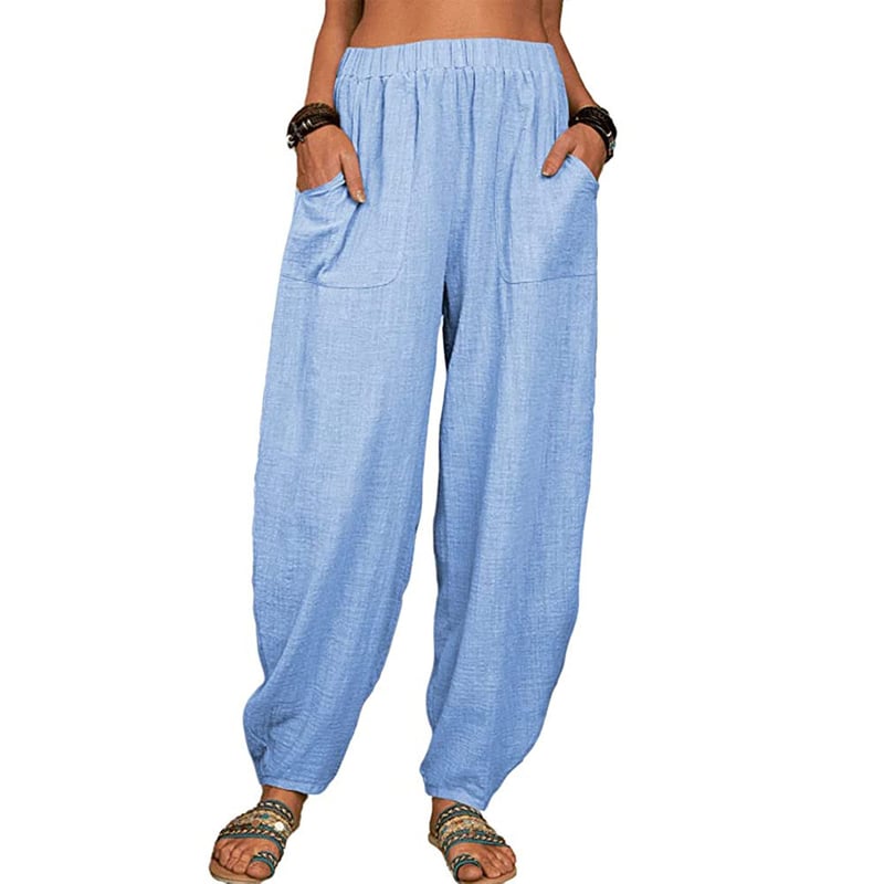 Leona – Relaxed linen blend – Wide leg trousers