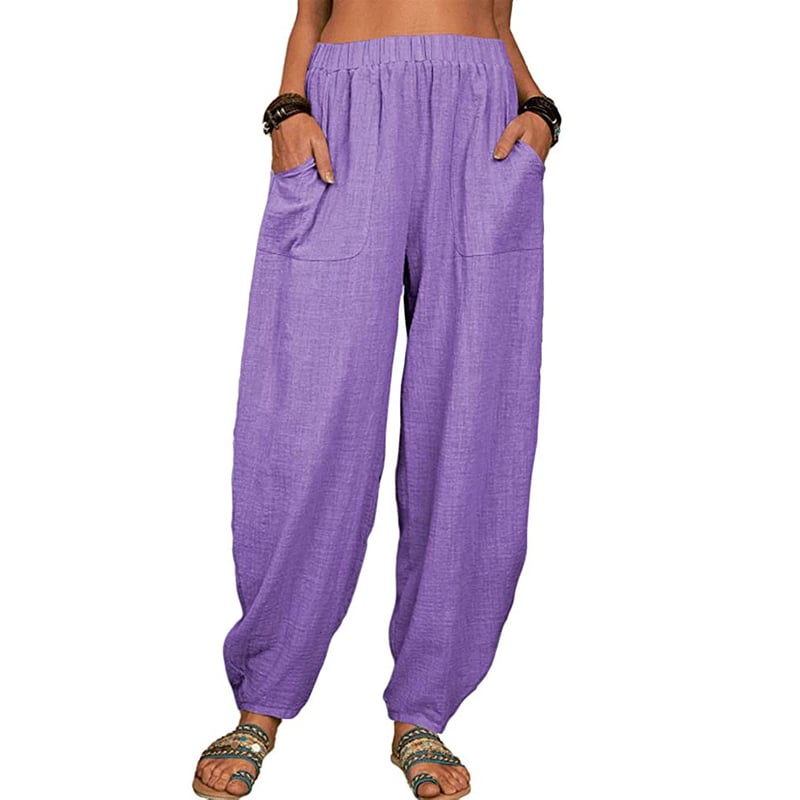Leona – Relaxed linen blend – Wide leg trousers