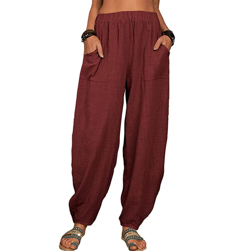 Leona – Relaxed linen blend – Wide leg trousers