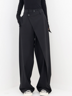 Lunafina – Asymmetric overlay – Wide-leg trousers