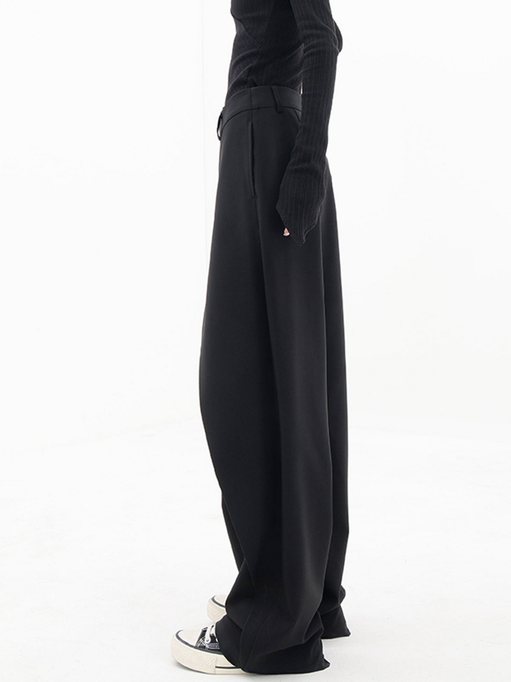 Lunafina – Asymmetric overlay – Wide-leg trousers