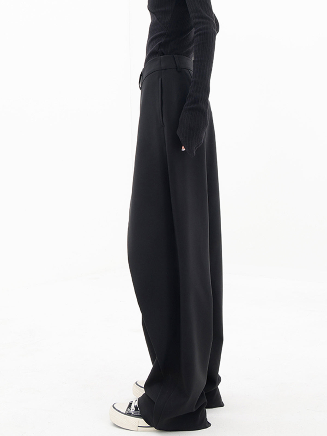 Lunafina – Asymmetric overlay – Wide-leg trousers