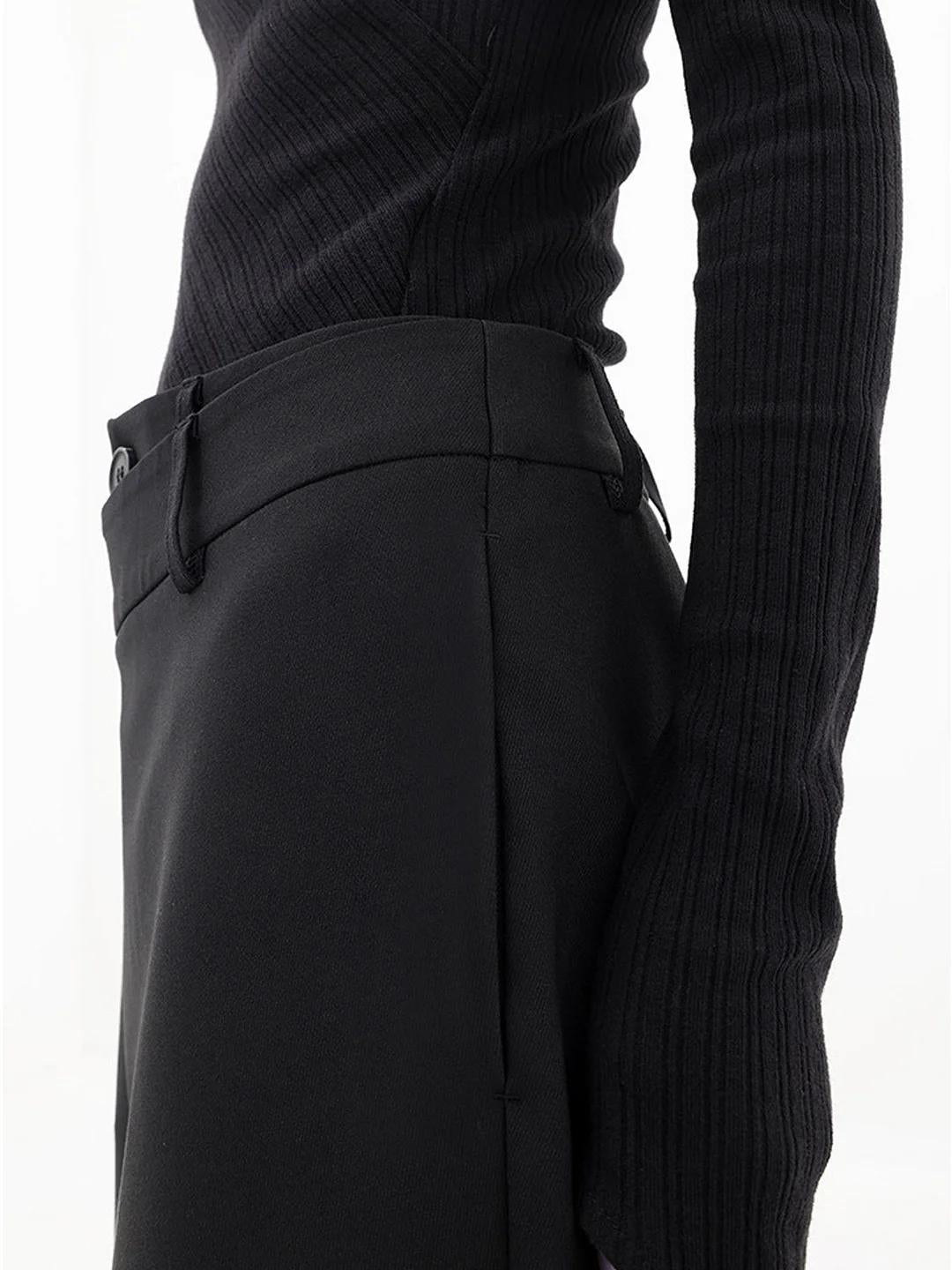 Lunafina – Asymmetric overlay – Wide-leg trousers