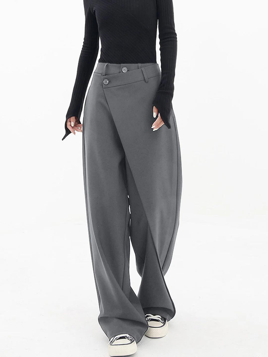 Lunafina – Asymmetric overlay – Wide-leg trousers