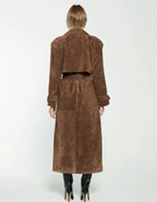 Mariza – Suede trench coat – Double-breasted belt detail