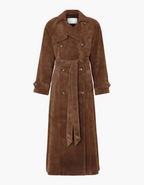 Mariza – Suede trench coat – Double-breasted belt detail