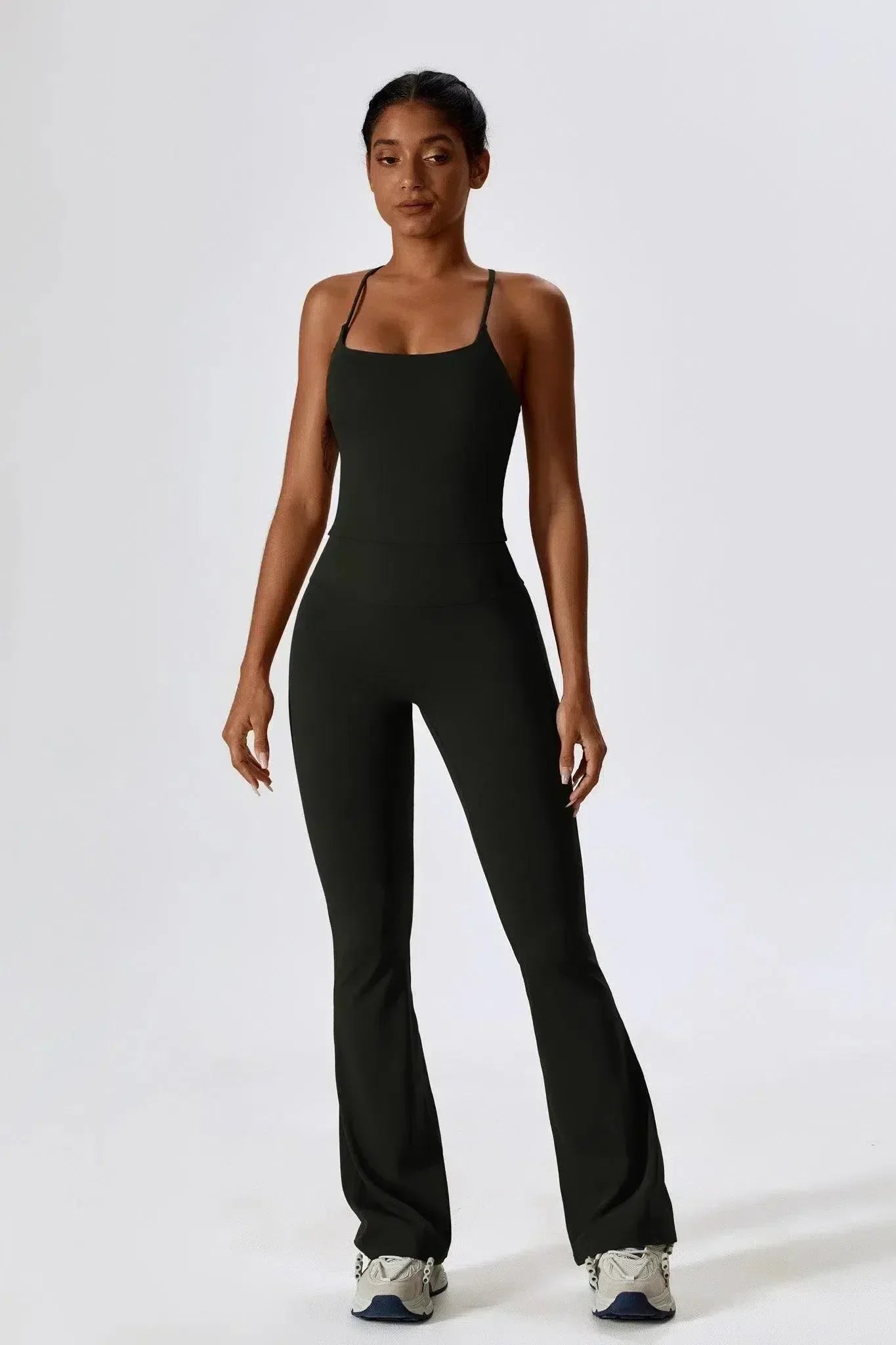 Nicolina – Vierkante halslijn – Top en uitlopende legging set