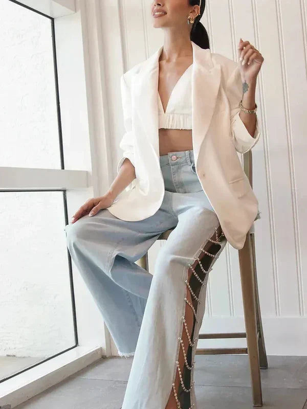 Olivetta – Cut-out design – Wide leg jeans