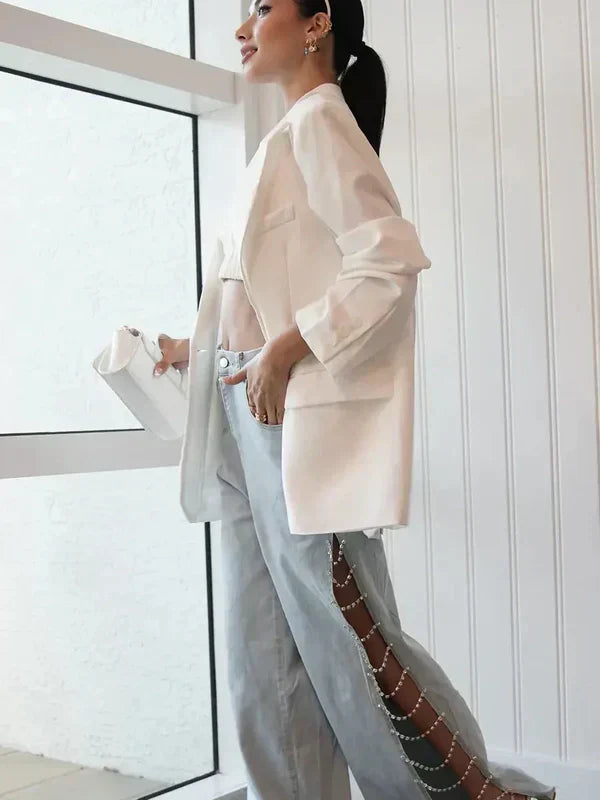 Olivetta – Cut-out design – Wide leg jeans