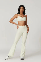 Palmira – U-neckline – Sports bra & flared leggings set