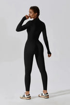 Paola – Hoge kraag met rits – Jumpsuit met lange mouwen