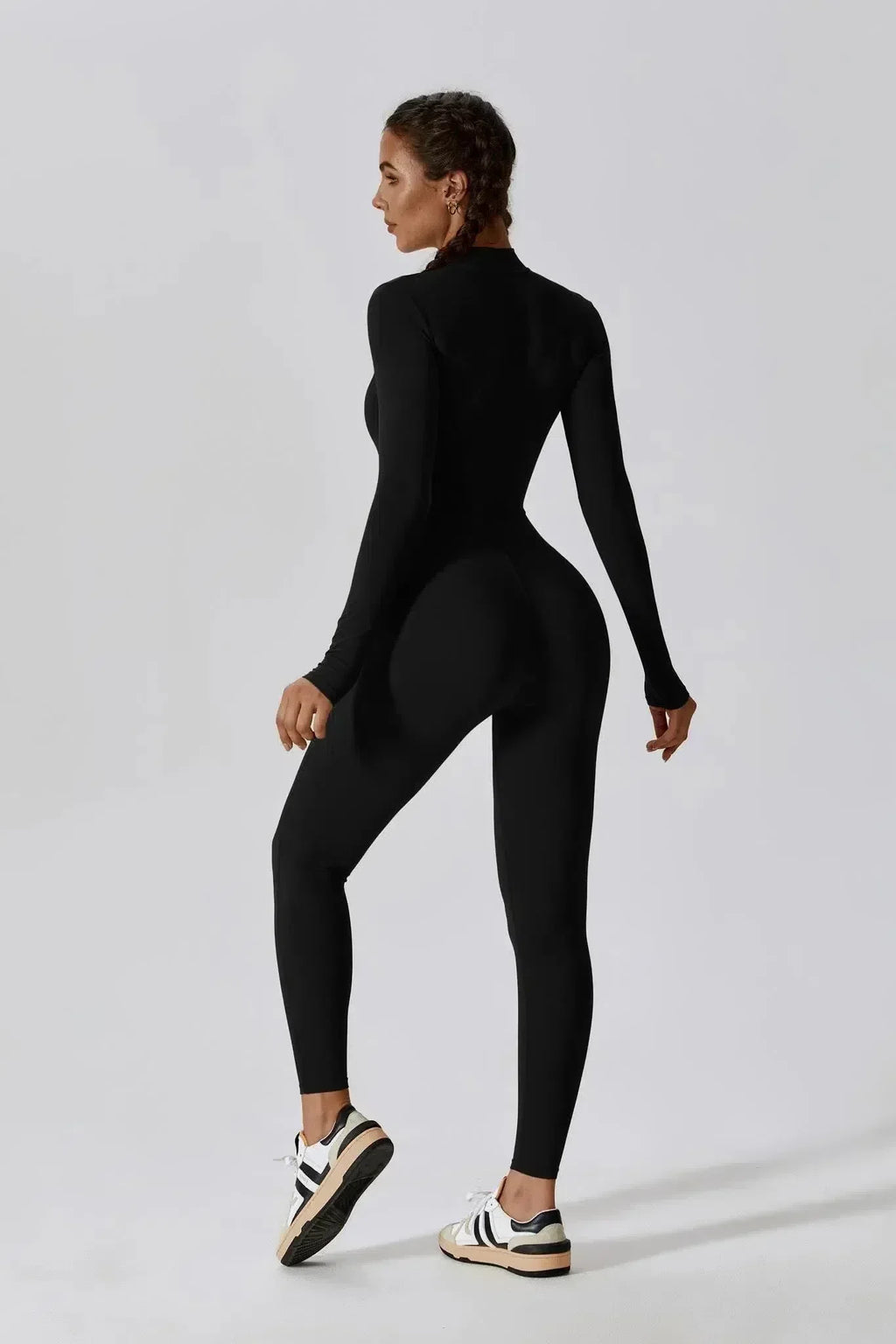 Paola – Hoge kraag met rits – Jumpsuit met lange mouwen