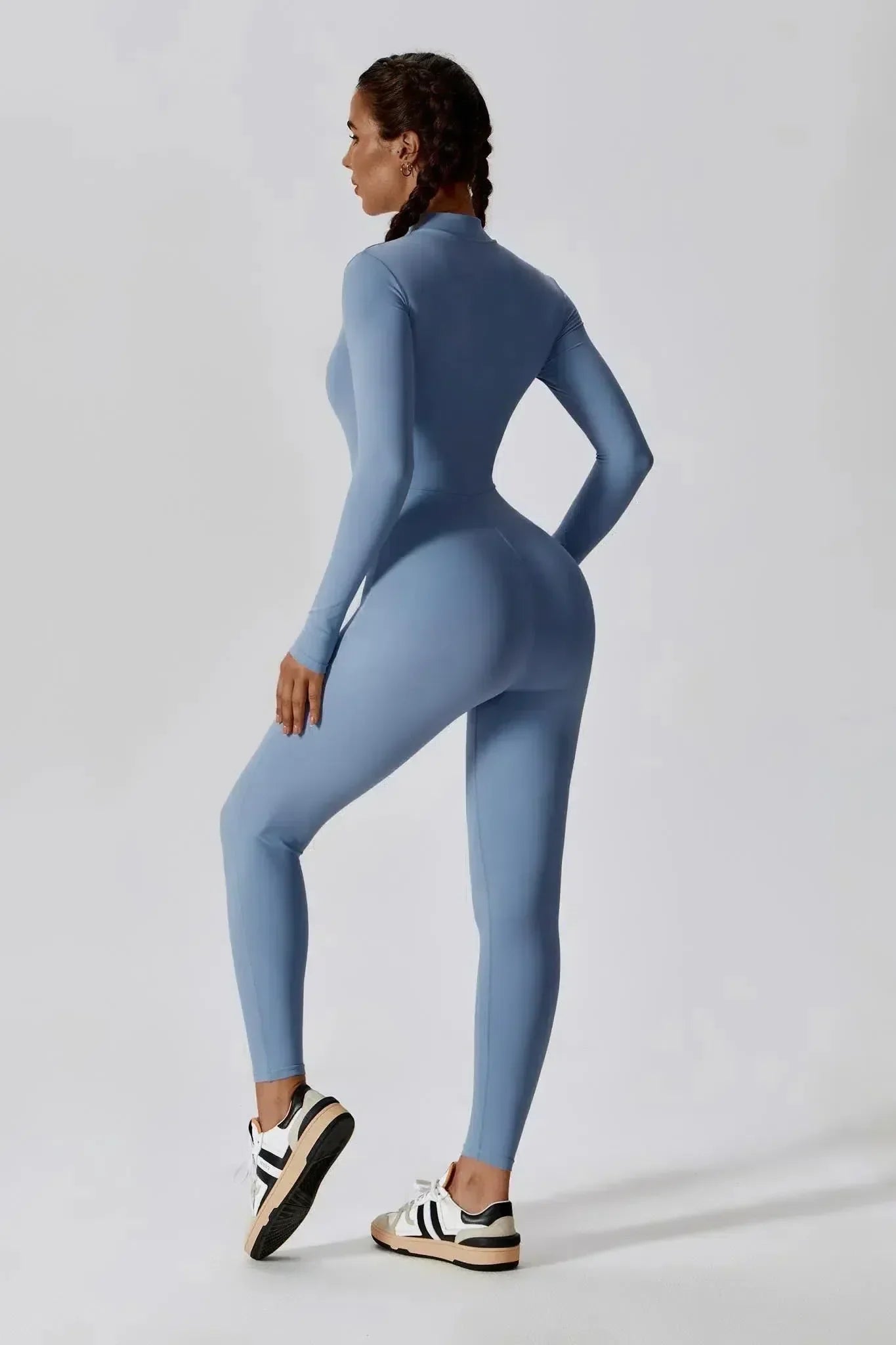 Paola – Hoge kraag met rits – Jumpsuit met lange mouwen