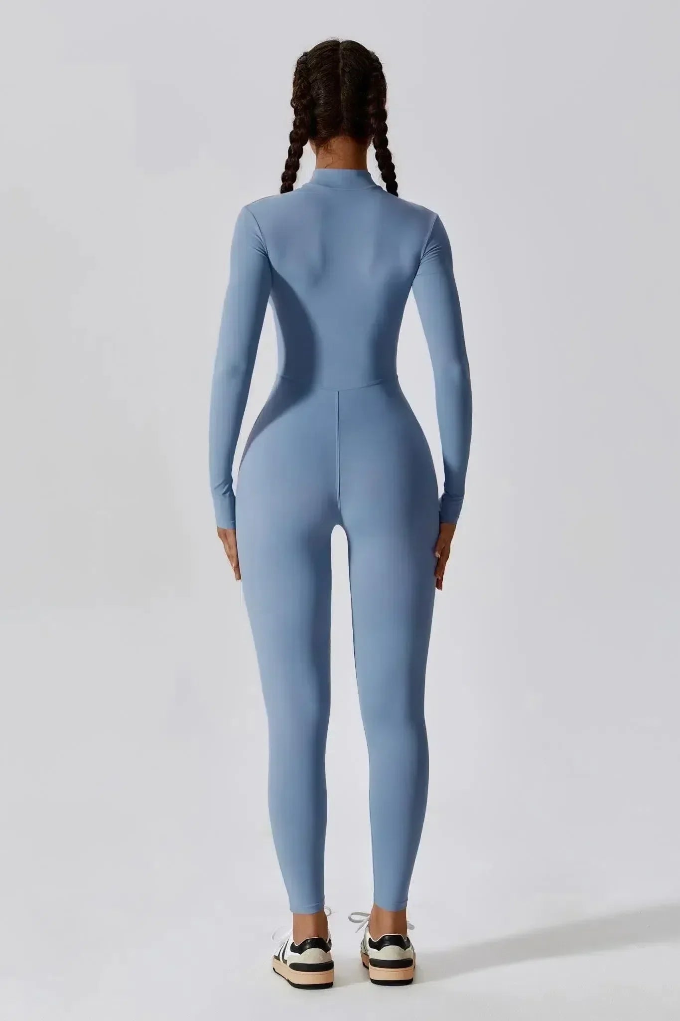 Paola – Hoge kraag met rits – Jumpsuit met lange mouwen