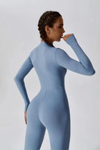 Paola – Hoge kraag met rits – Jumpsuit met lange mouwen