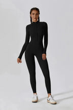 Paola – Hoge kraag met rits – Jumpsuit met lange mouwen