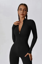 Paola – Hoge kraag met rits – Jumpsuit met lange mouwen