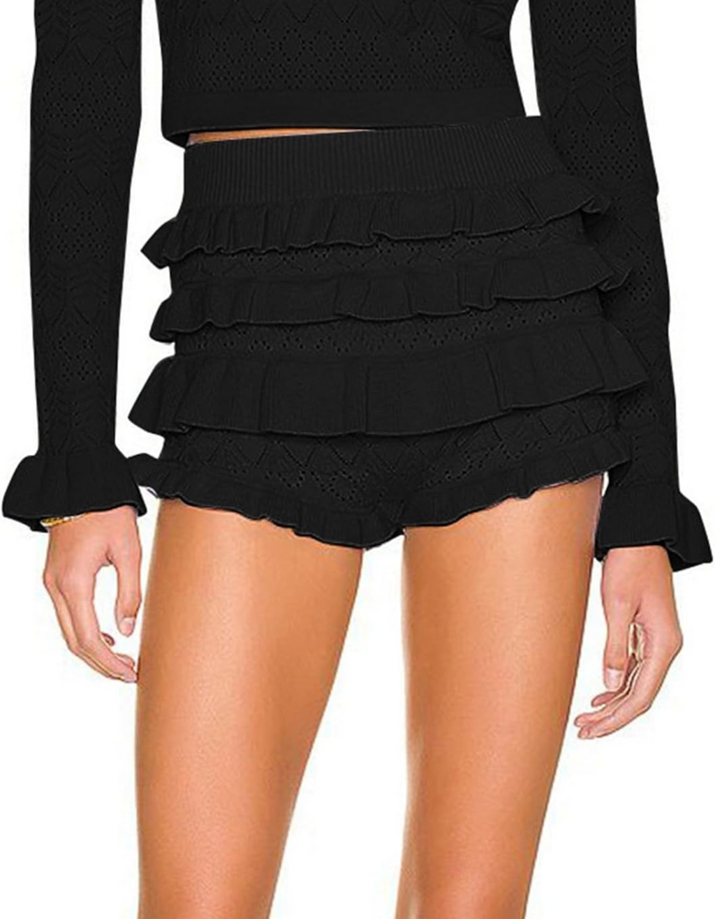 Raya – Ruffle knit – Mini shorts