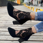 Viviana – Floral mesh – Ankle boots