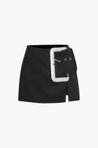 Zeno – Kristallen gesp detail – Minirok met split